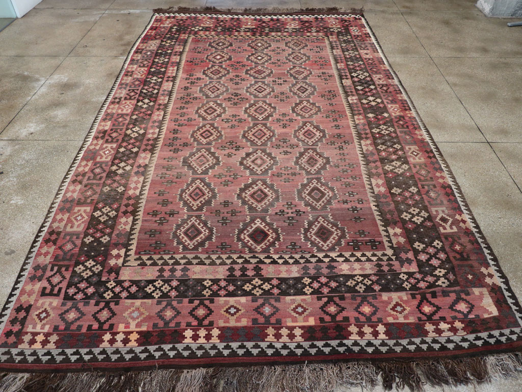 Vintage Afghan Flatweave Kilim Large Room Size Carpet, No.31179 - Gss