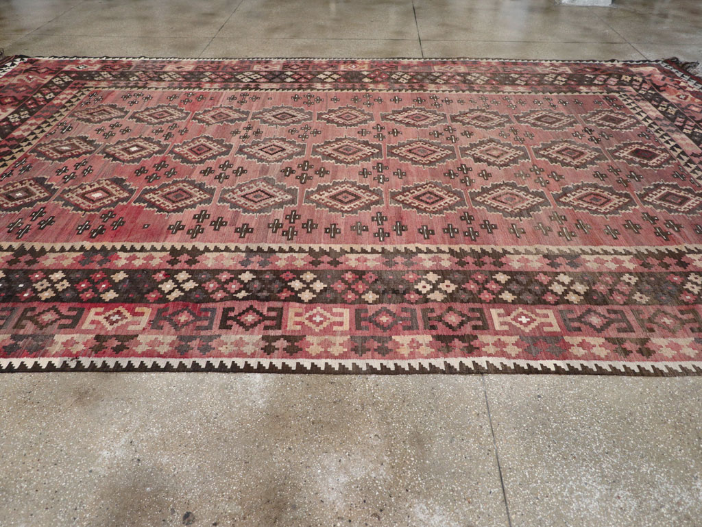 Vintage Afghan Flatweave Kilim Large Room Size Carpet, No.31179 - Gss
