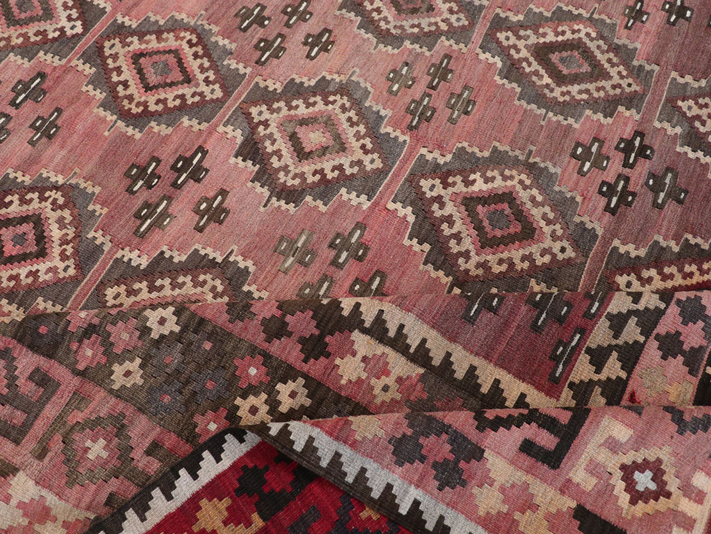 Vintage Afghan Flatweave Kilim Large Room Size Carpet, No.31179 - Gss