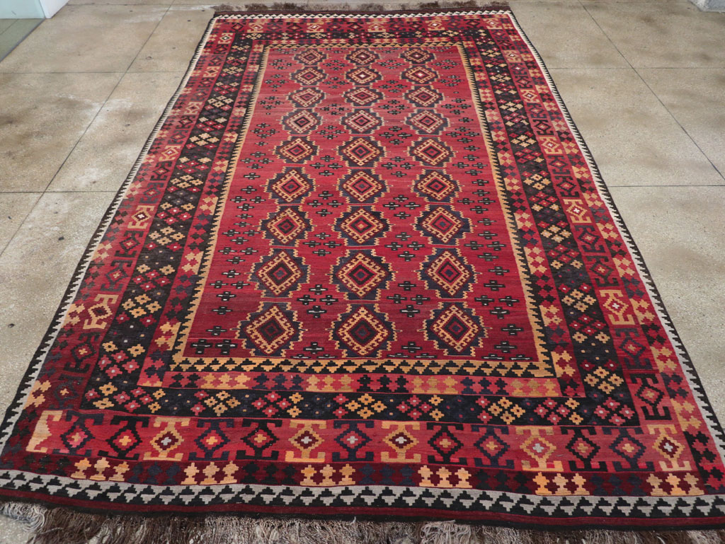 Vintage Afghan Flatweave Kilim Large Room Size Carpet, No.31179 - Gss