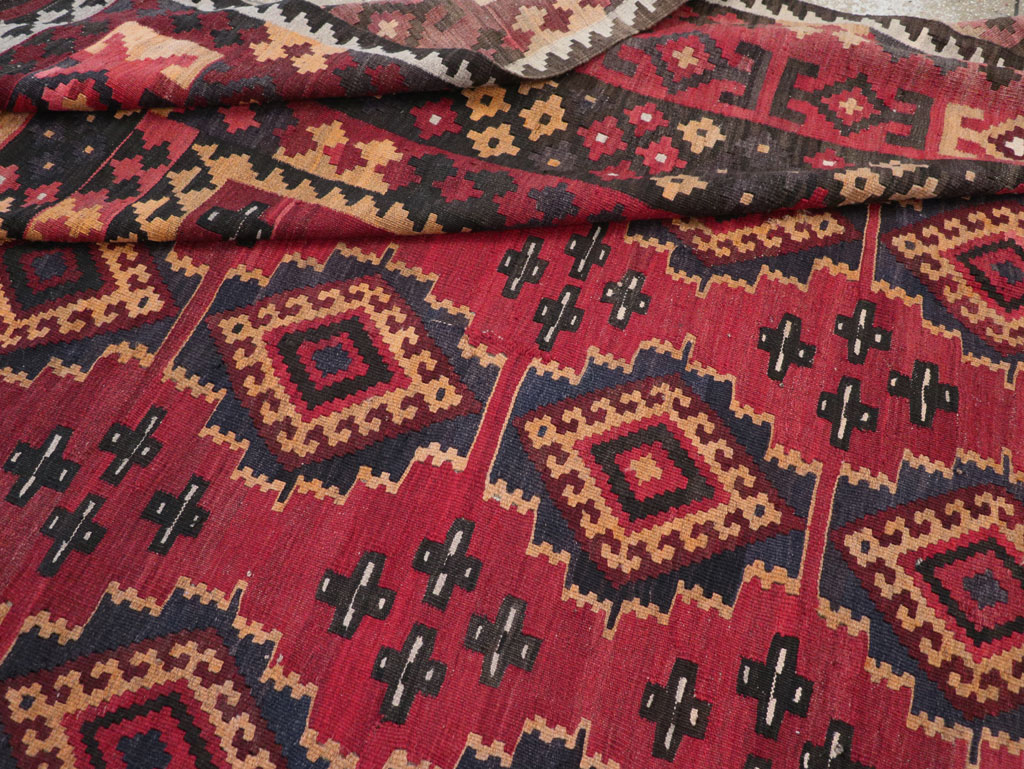 Vintage Afghan Flatweave Kilim Large Room Size Carpet, No.31179 - Gss