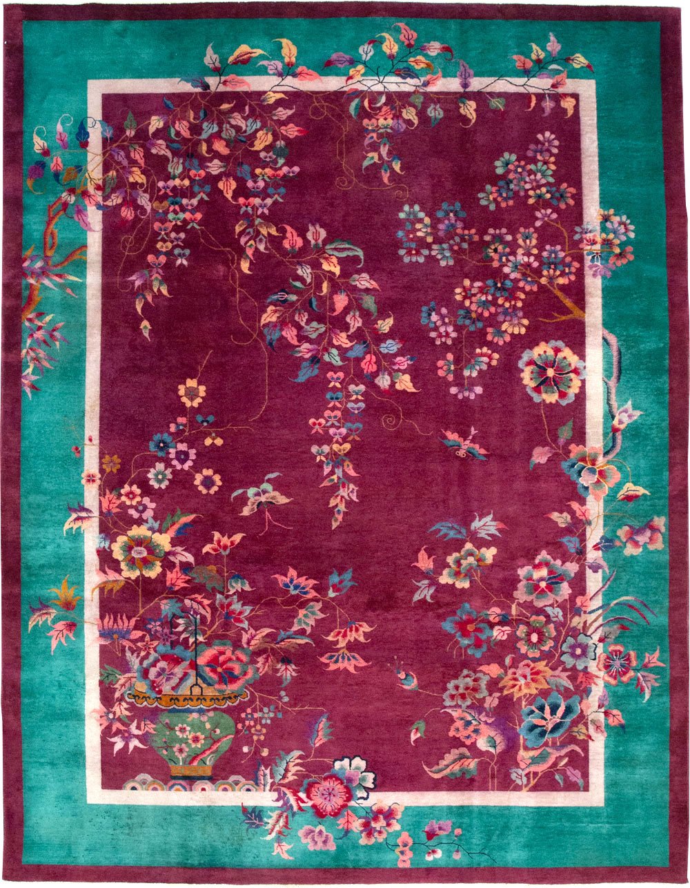 Vintage Chinese Art Deco Room Size Carpet, No.31185 - Gss