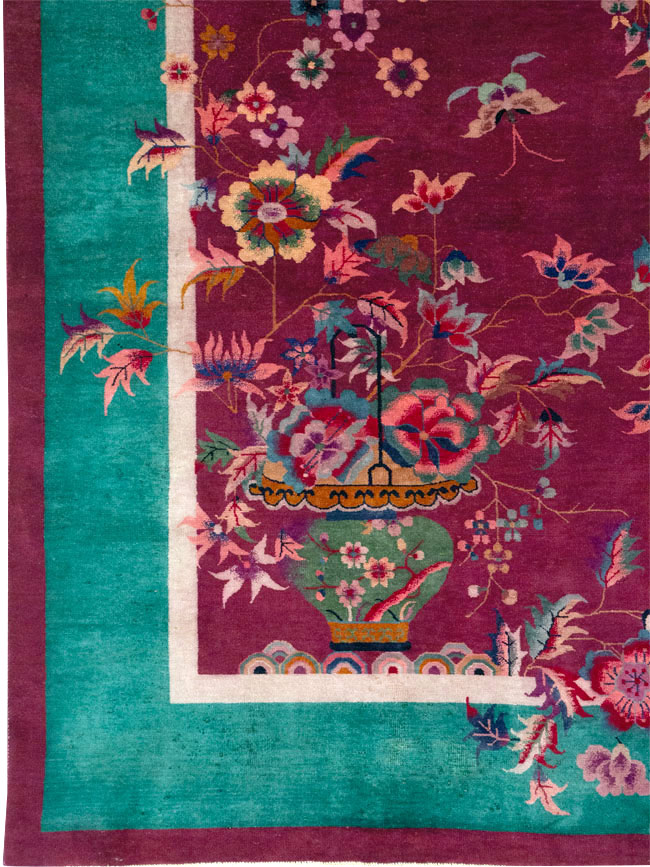 Vintage Chinese Art Deco Room Size Carpet, No.31185 - Gss