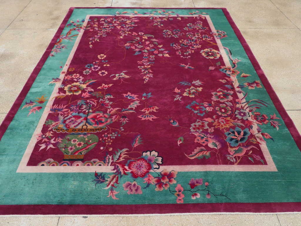 Vintage Chinese Art Deco Room Size Carpet, No.31185 - Gss