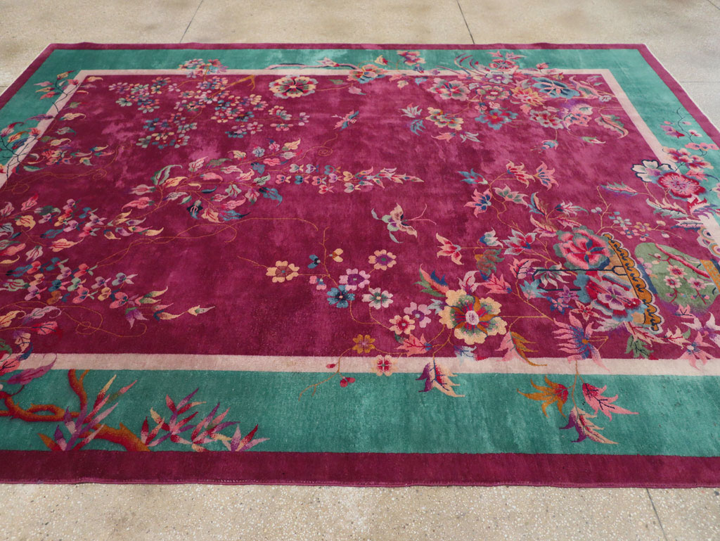 Vintage Chinese Art Deco Room Size Carpet, No.31185 - Gss