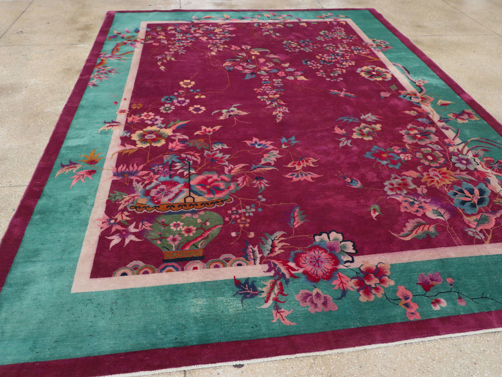 Vintage Chinese Art Deco Room Size Carpet, No.31185 - Gss