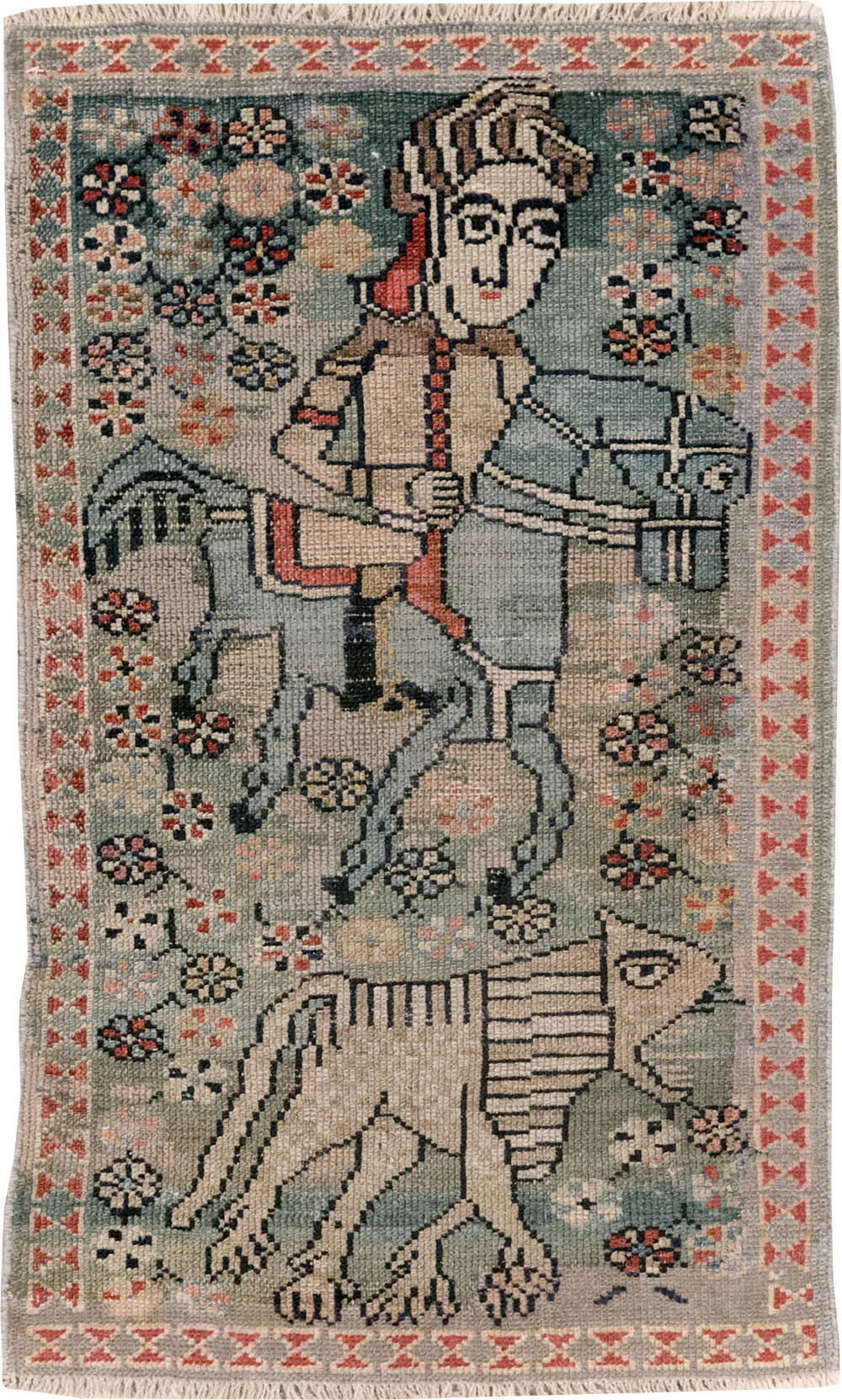 Antique Persian Malayer Pictorial Rug (Pair: 2 of 2), No.31187 - Gss