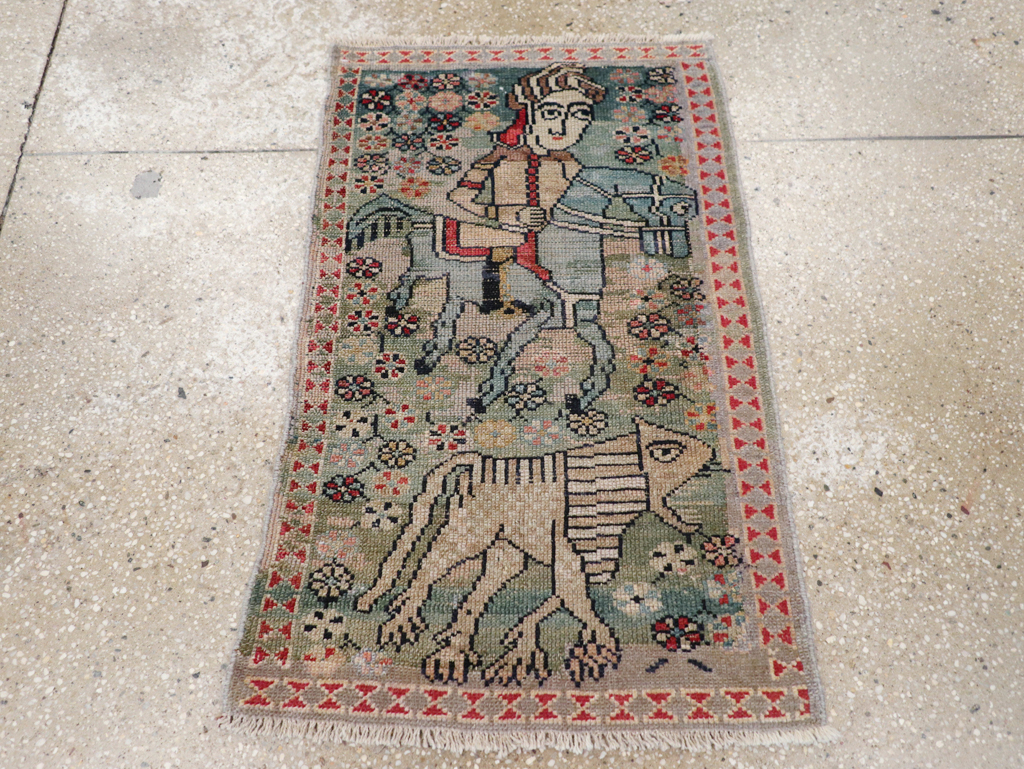 Antique Persian Malayer Pictorial Rug (Pair: 2 of 2), No.31187 - Gss
