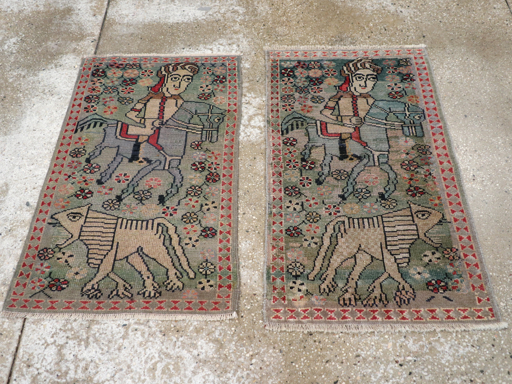 Antique Persian Malayer Pictorial Rug (Pair: 2 of 2), No.31187 - Gss