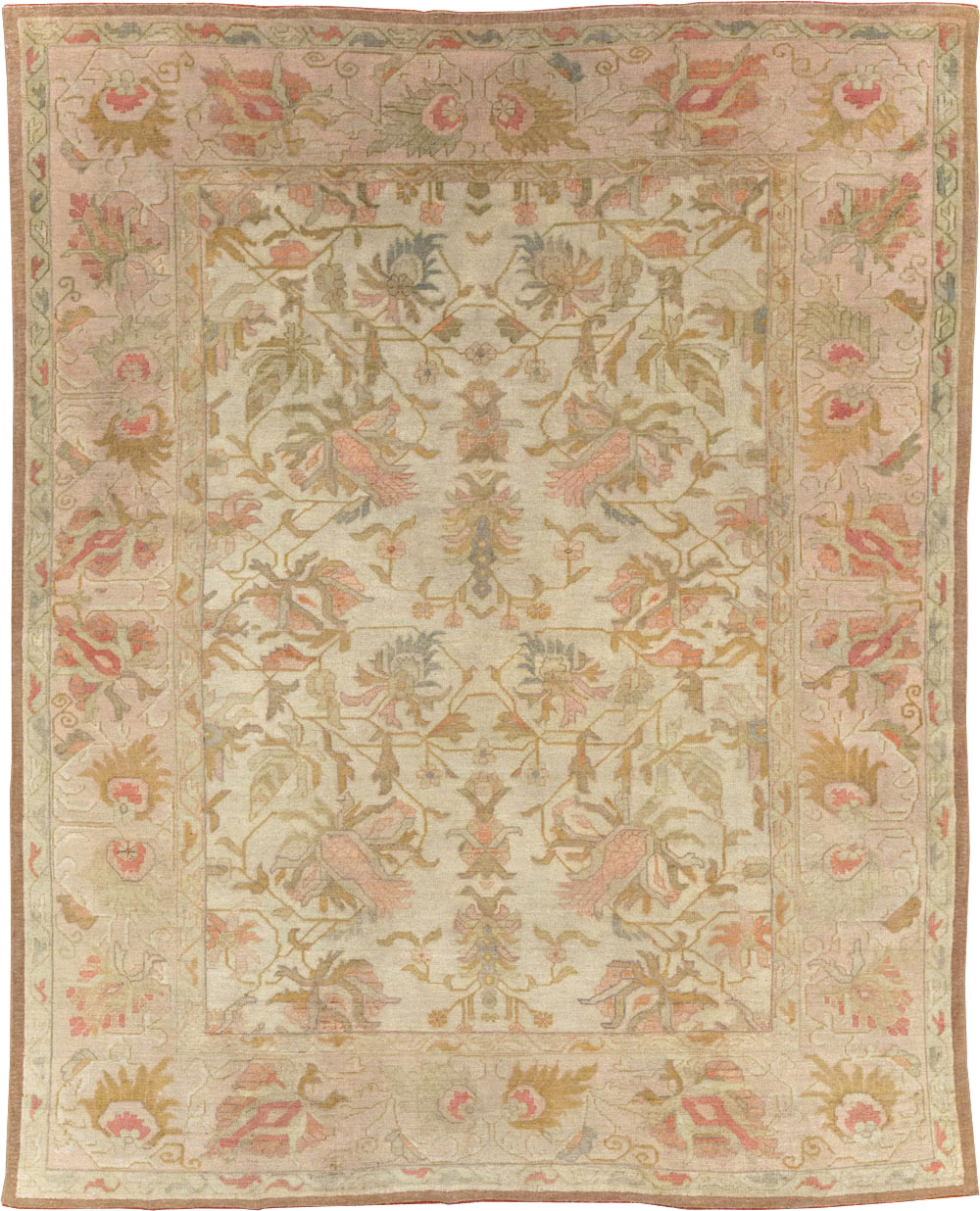 Antique Turkish Oushak Room Size Carpet, No.31192 - Gss