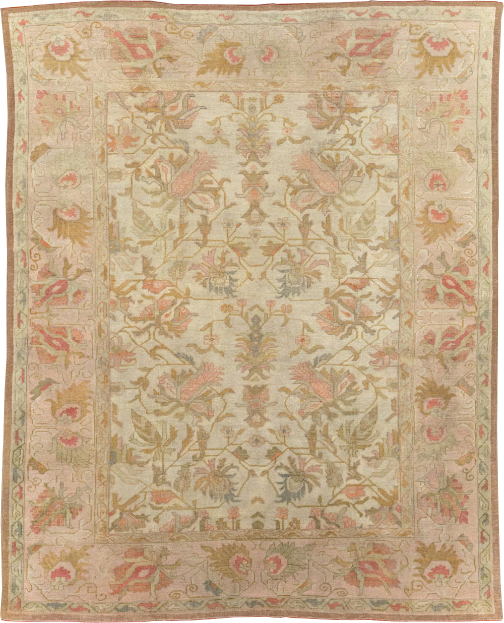 Antique Turkish Oushak Room Size Carpet, No.31192 - Gss