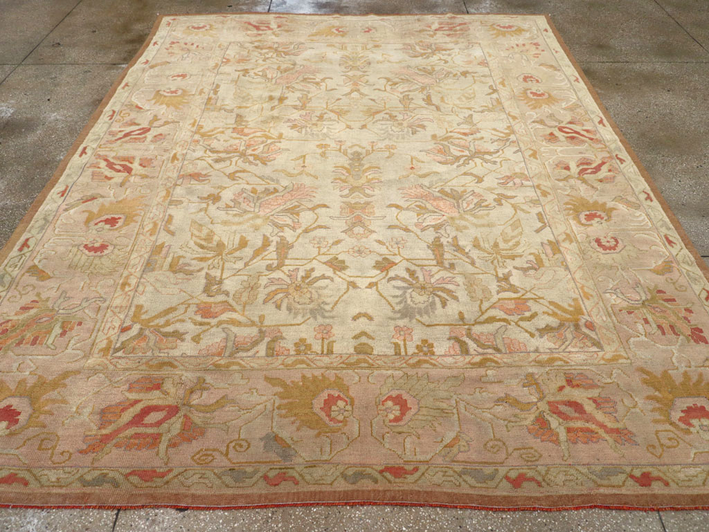 Antique Turkish Oushak Room Size Carpet, No.31192 - Gss