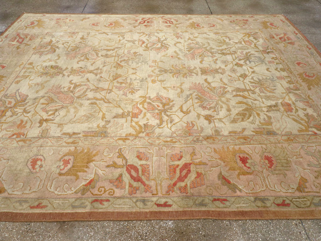 Antique Turkish Oushak Room Size Carpet, No.31192 - Gss