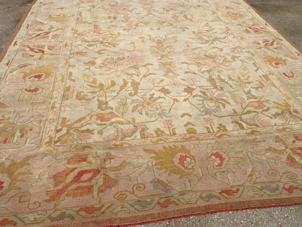 Antique Turkish Oushak Room Size Carpet, No.31192 - Gss