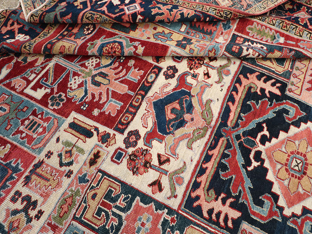 Antique Persian Heriz Room Size Carpet, No.31196 - Gss