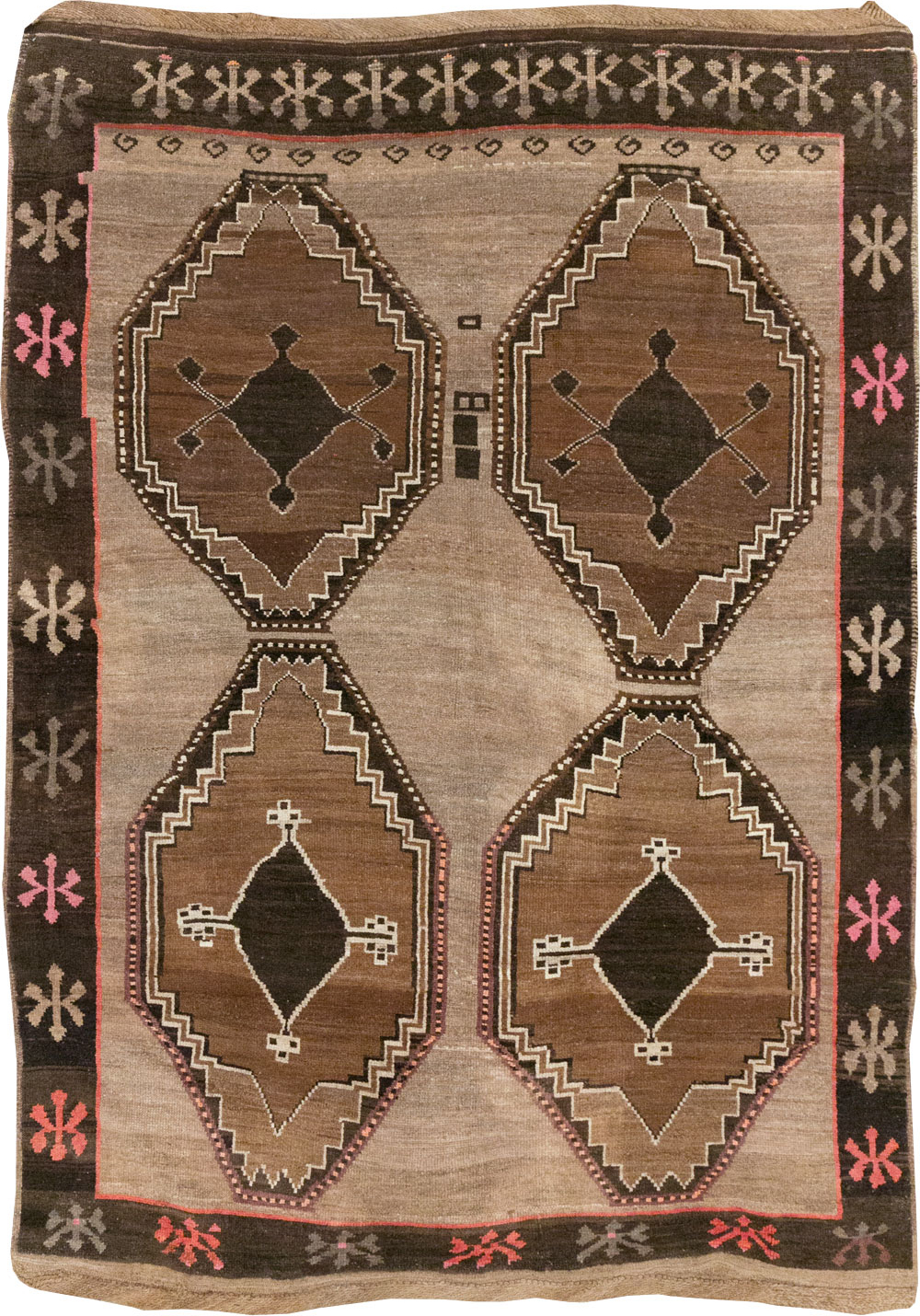 Vintage Turkish Anatolian Tribal Small Room Size Carpet, No.31200 - Gss