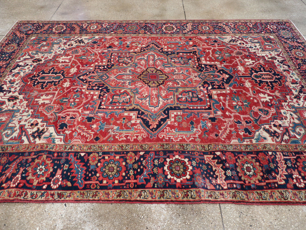 Antique Persian Heriz Room Size Carpet, No.31205 - Gss