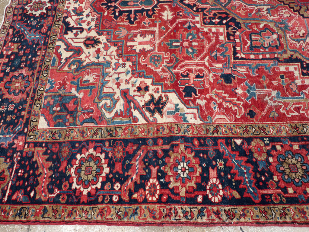 Antique Persian Heriz Room Size Carpet, No.31205 - Gss