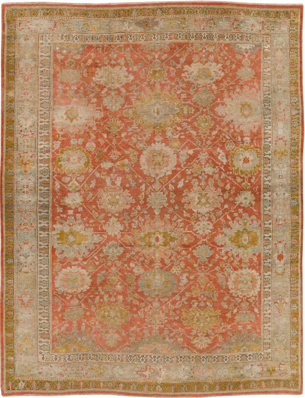 Antique Turkish Ghiordes Room Size Carpet, No.31206 - Gss
