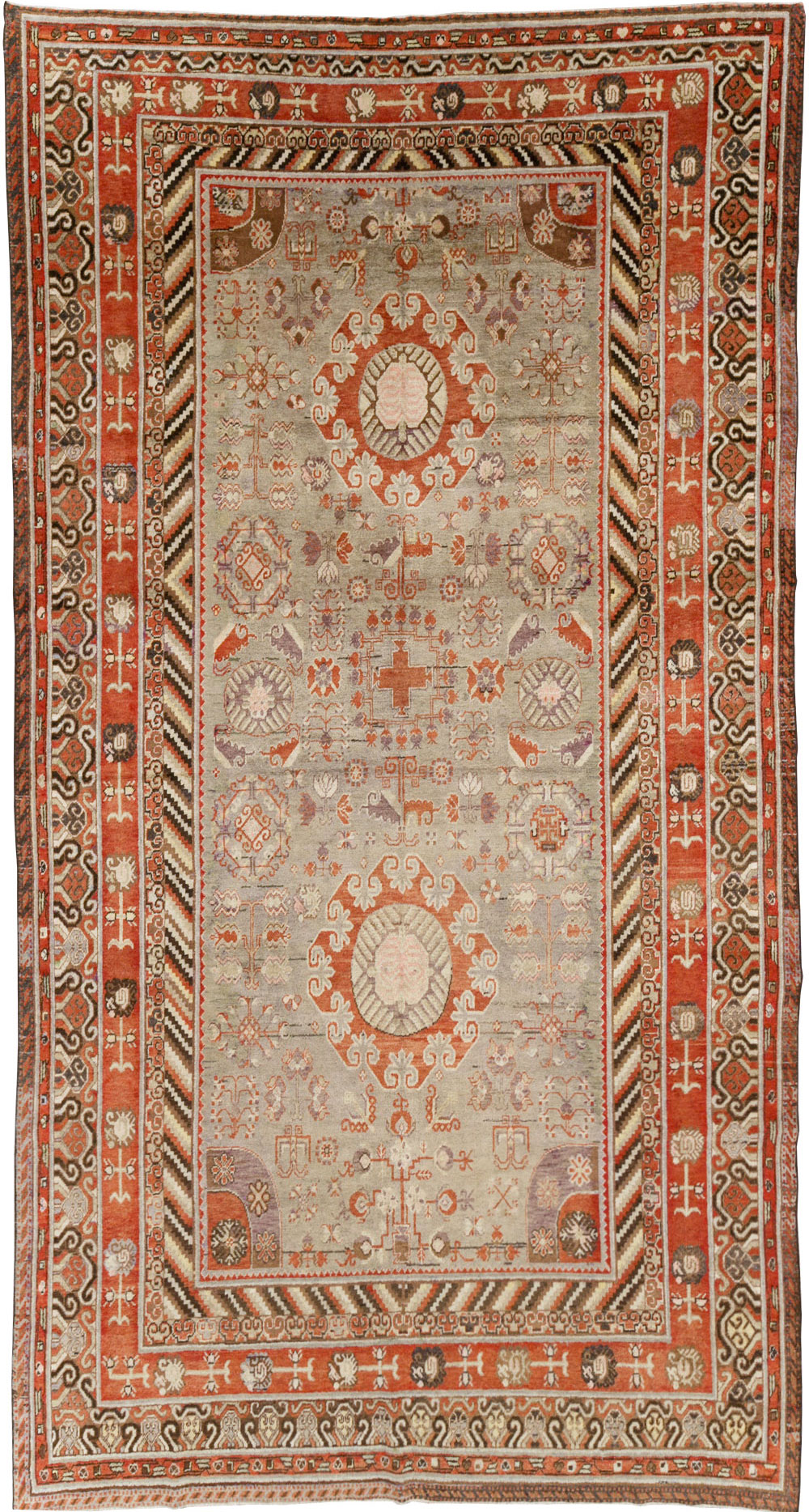 Antique East Turkestan Khotan Large Gallery Carpet, No.31209 - Gss