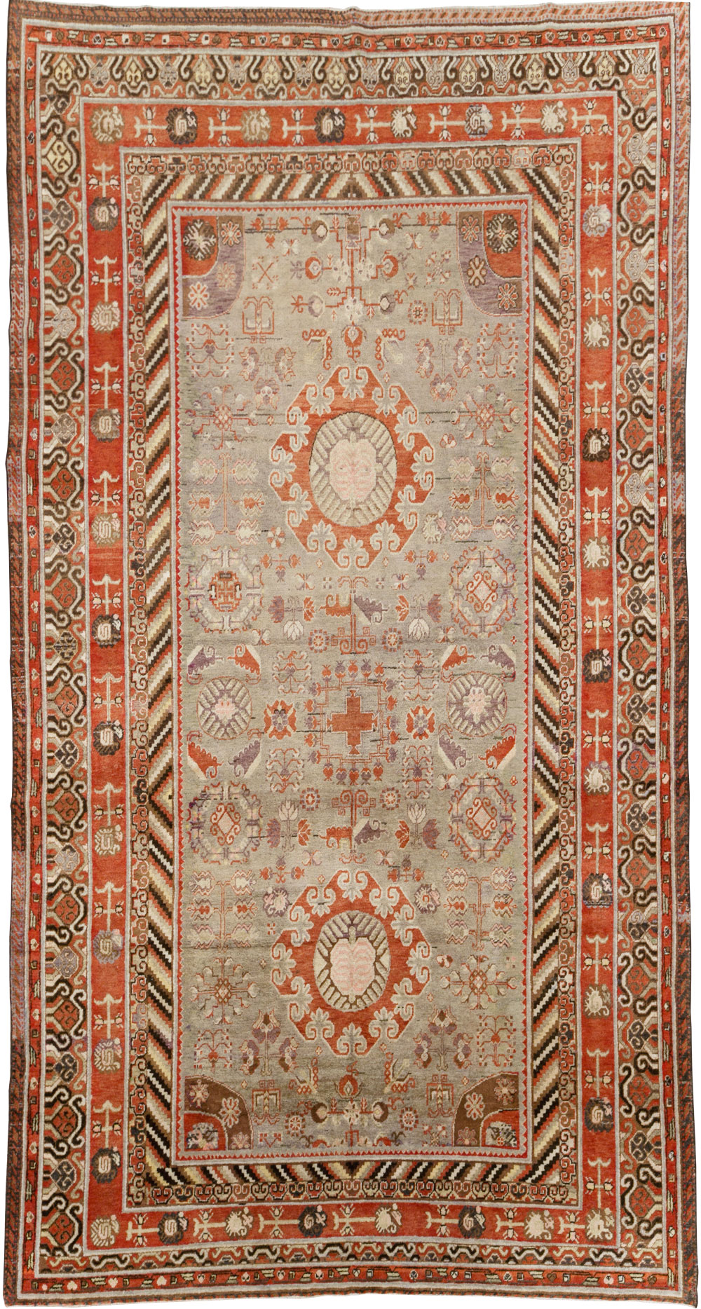 Antique East Turkestan Khotan Large Gallery Carpet, No.31209 - Gss