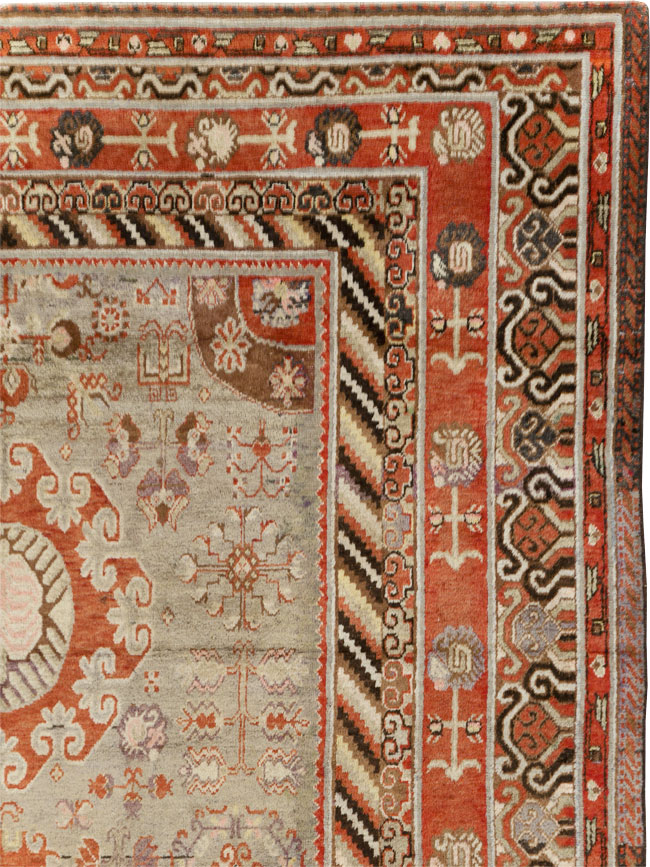 Antique East Turkestan Khotan Large Gallery Carpet, No.31209 - Gss