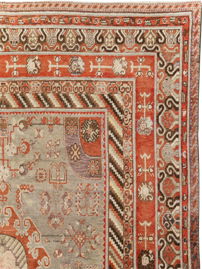 Antique East Turkestan Khotan Large Gallery Carpet, No.31209 - Gss