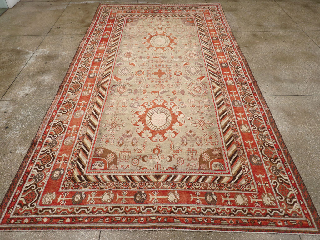 Antique East Turkestan Khotan Large Gallery Carpet, No.31209 - Gss
