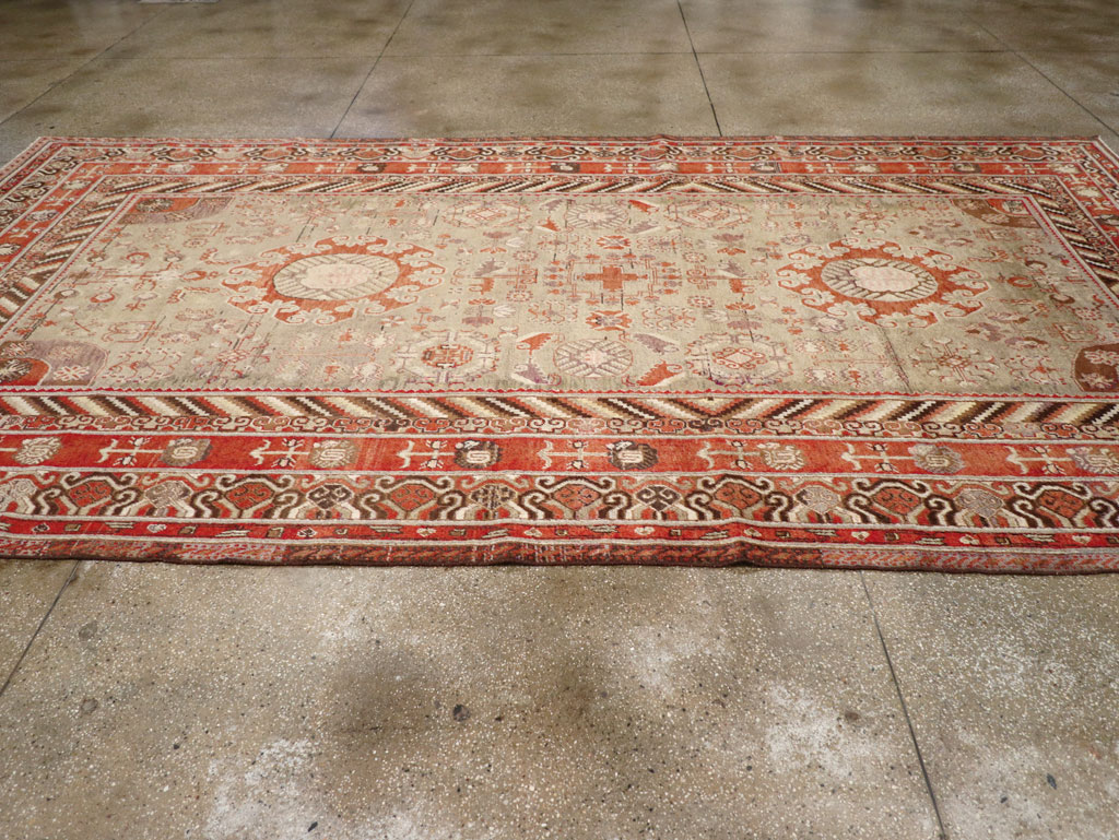 Antique East Turkestan Khotan Large Gallery Carpet, No.31209 - Gss