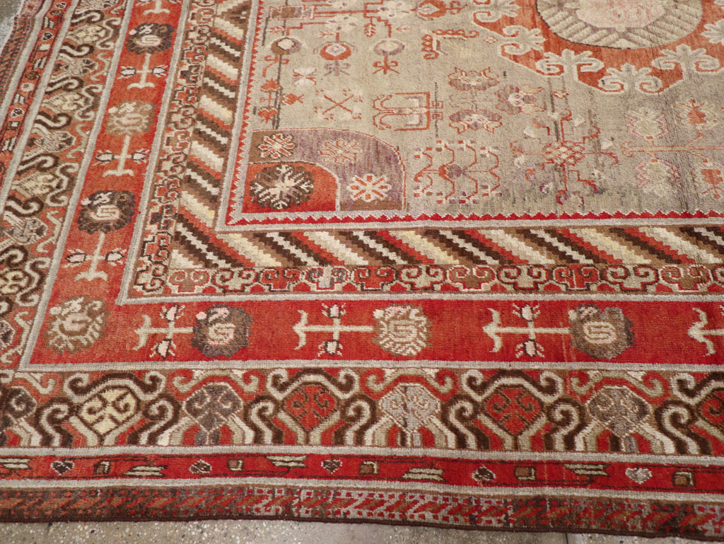 Antique East Turkestan Khotan Large Gallery Carpet, No.31209 - Gss
