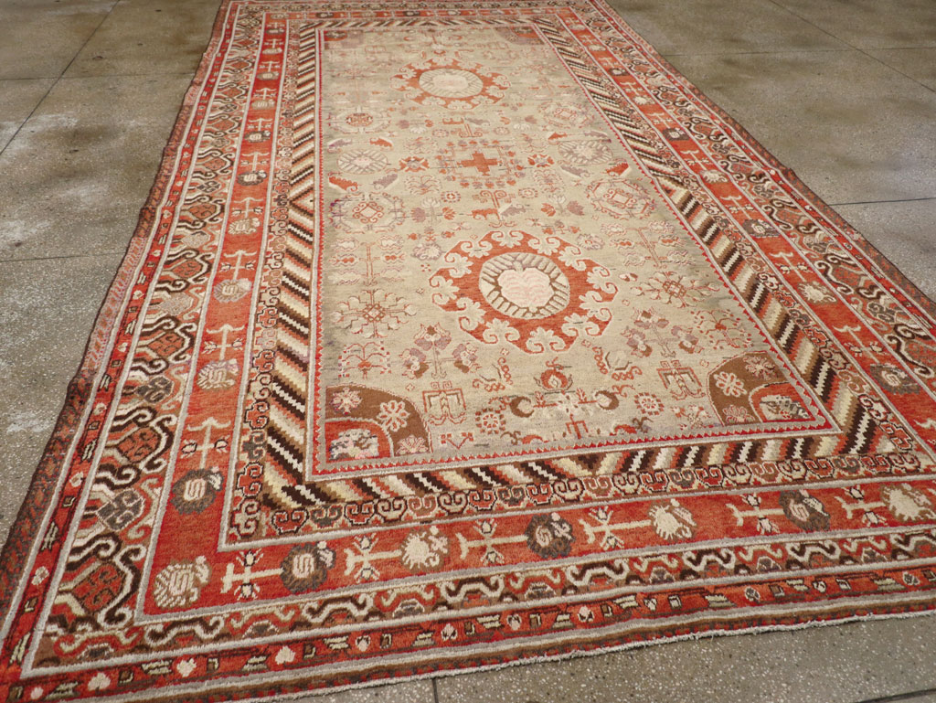 Antique East Turkestan Khotan Large Gallery Carpet, No.31209 - Gss