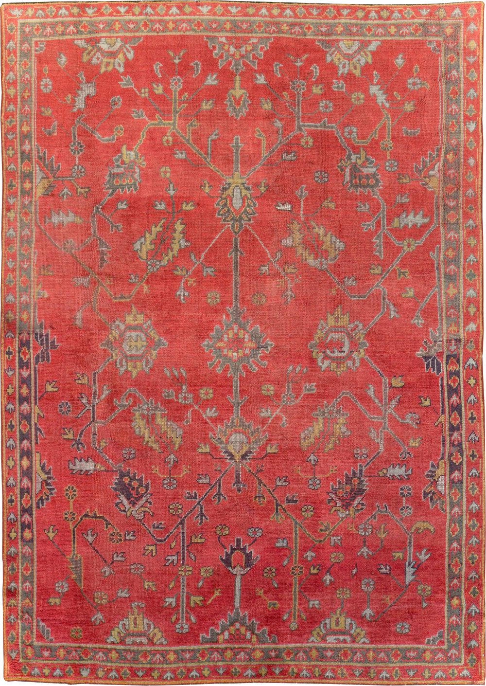 Antique Turkish Oushak Carpet, No.31212 - Gss
