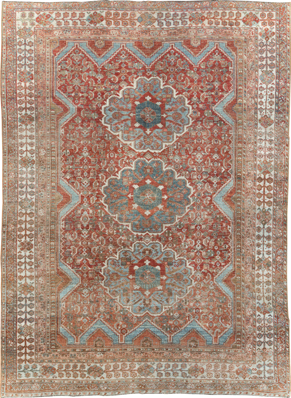 Antique Persian Shiraz Small Room Size Carpet, No.31215 - Gss