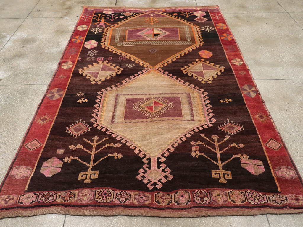 Vintage Turkish Anatolian Tribal Room Size Carpet, No.31218 - Gss