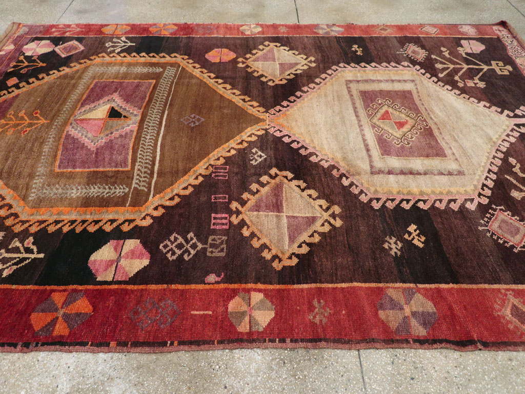 Vintage Turkish Anatolian Tribal Room Size Carpet, No.31218 - Gss