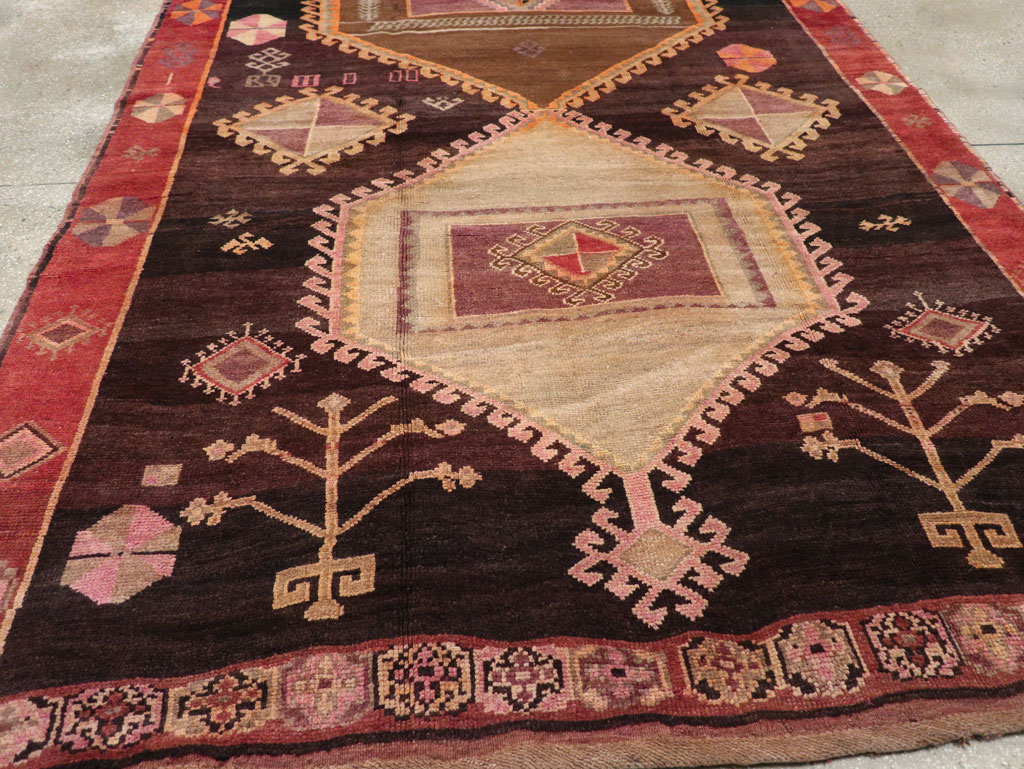 Vintage Turkish Anatolian Tribal Room Size Carpet, No.31218 - Gss