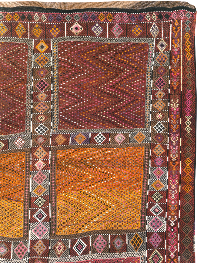 Vintage Turkish Flatweave Kilim Large Carpet, No.31222 - Gss