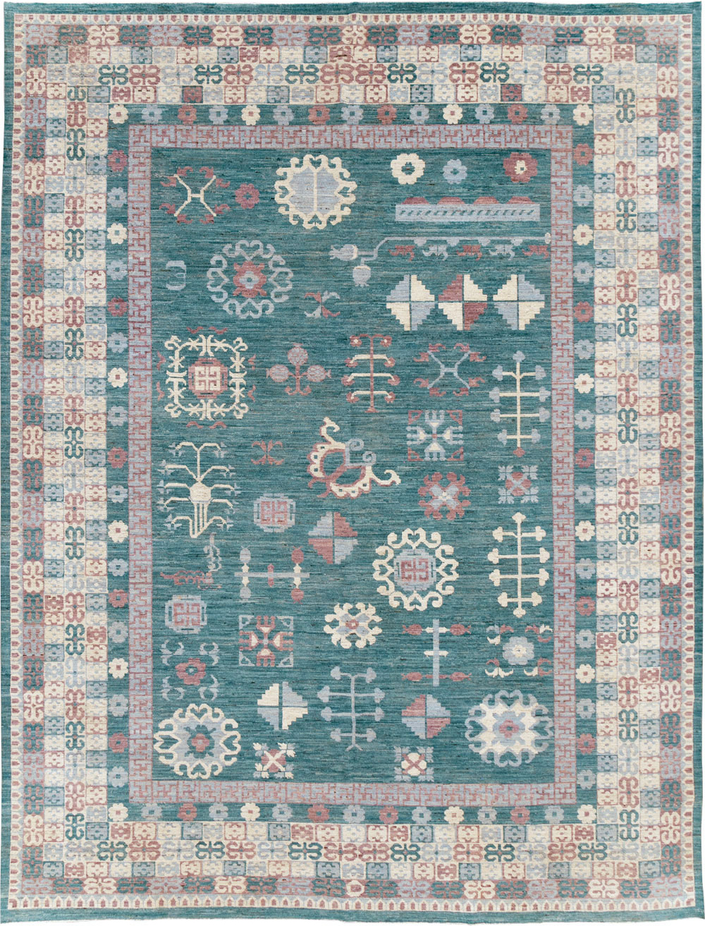 Contemporary East Turkestan Khotan Room Size Carpet, No.31236 - Gss