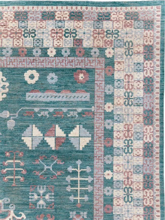 Contemporary East Turkestan Khotan Room Size Carpet, No.31236 - Gss