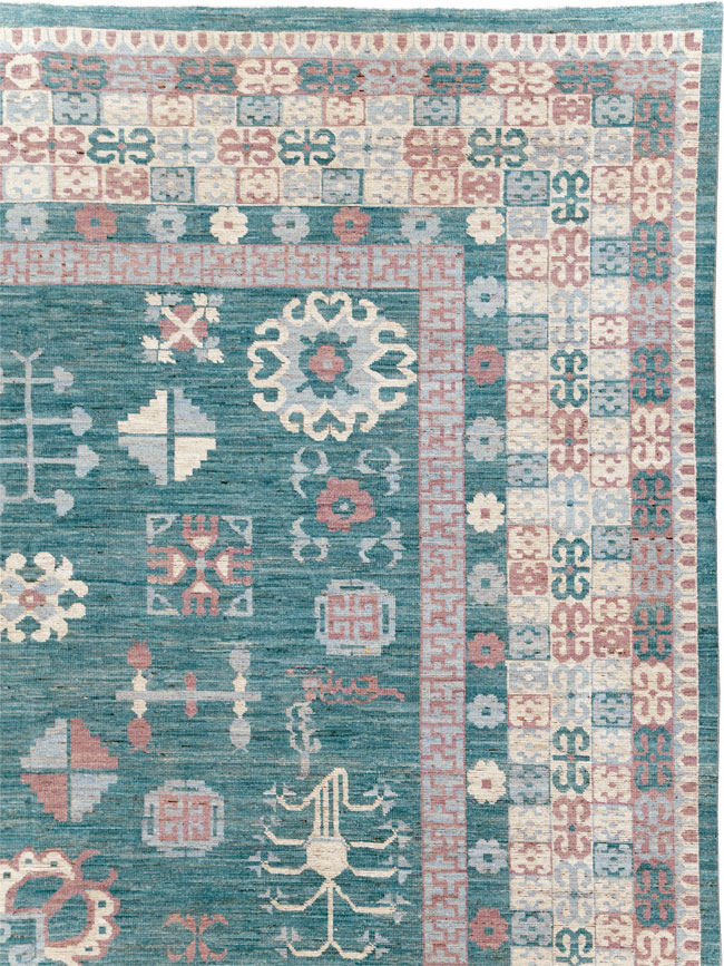 Contemporary East Turkestan Khotan Room Size Carpet, No.31236 - Gss