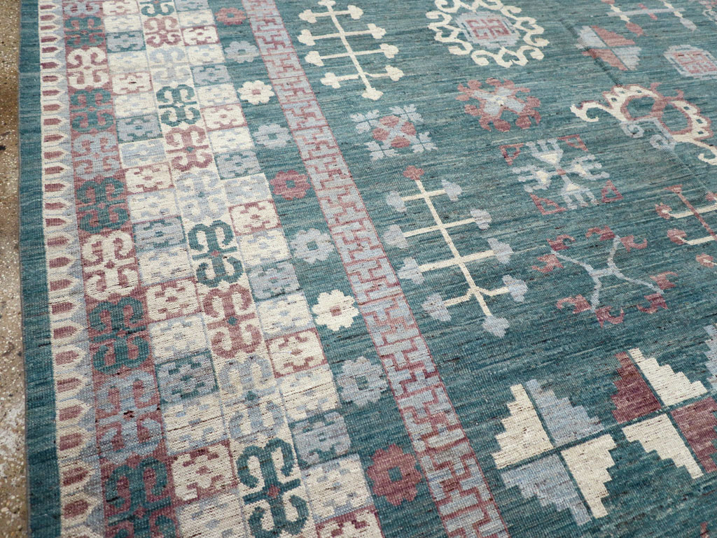 Contemporary East Turkestan Khotan Room Size Carpet, No.31236 - Gss