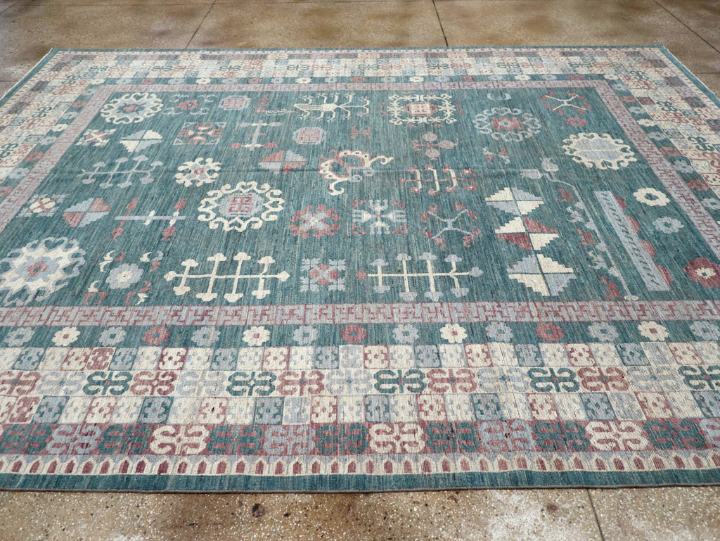 Contemporary East Turkestan Khotan Room Size Carpet, No.31236 - Gss