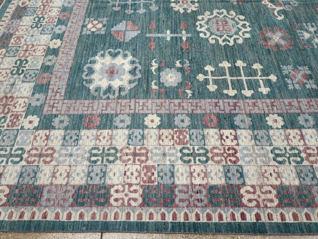 Contemporary East Turkestan Khotan Room Size Carpet, No.31236 - Gss