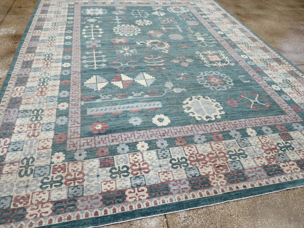 Contemporary East Turkestan Khotan Room Size Carpet, No.31236 - Gss