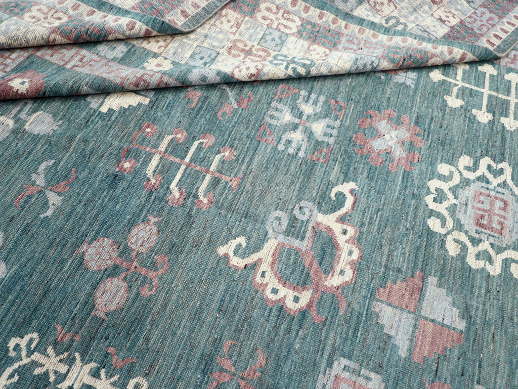 Contemporary East Turkestan Khotan Room Size Carpet, No.31236 - Gss
