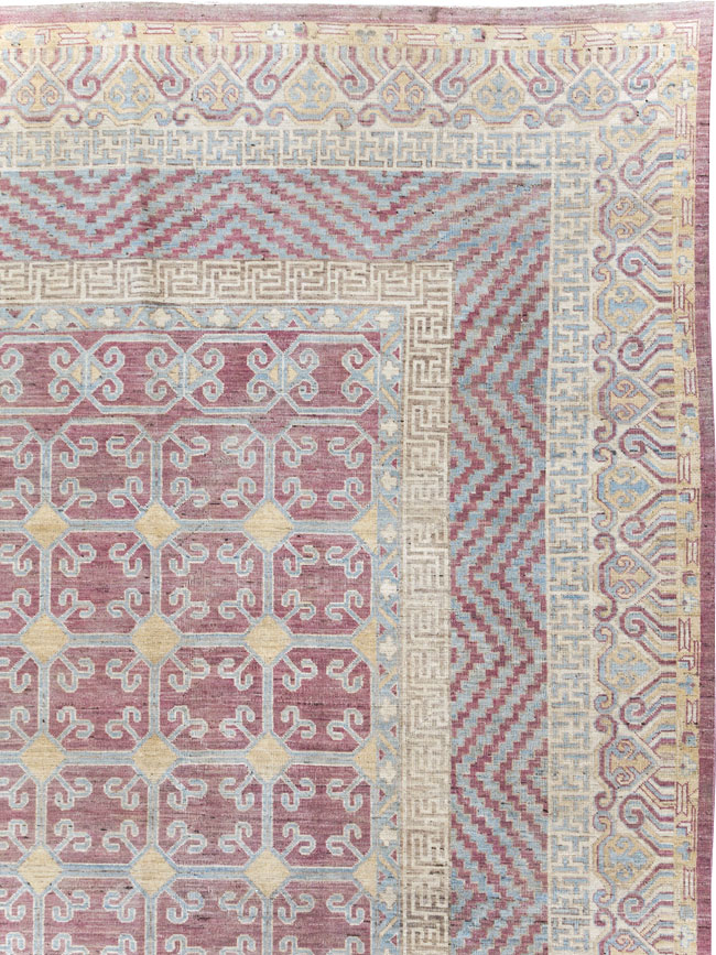Contemporary East Turkestan Khotan Large Room Size Carpet, No.31239 - Gss