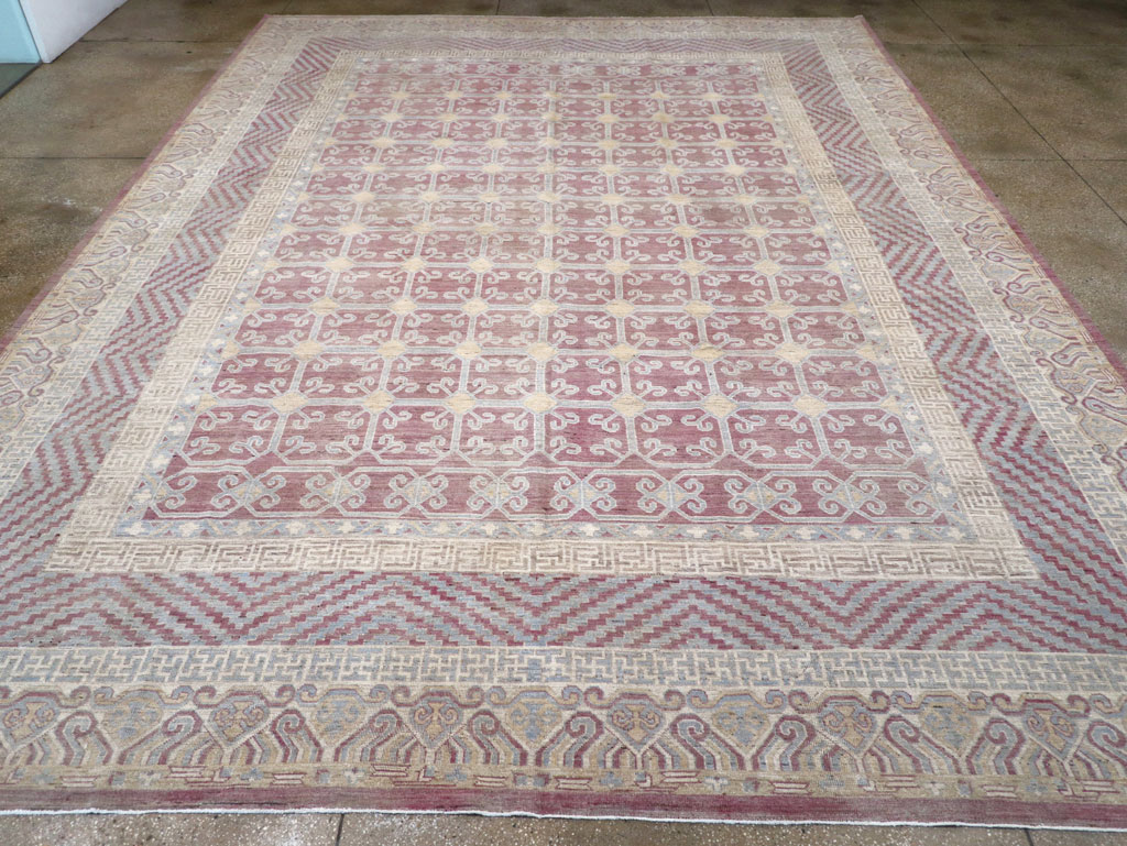 Contemporary East Turkestan Khotan Large Room Size Carpet, No.31239 - Gss