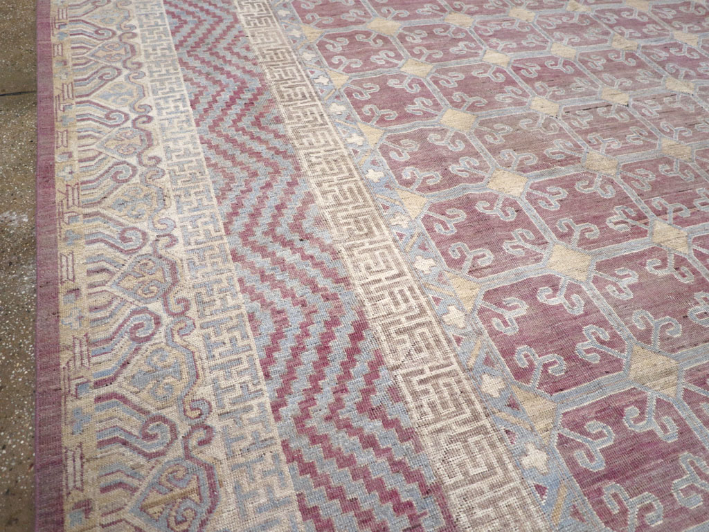 Contemporary East Turkestan Khotan Large Room Size Carpet, No.31239 - Gss