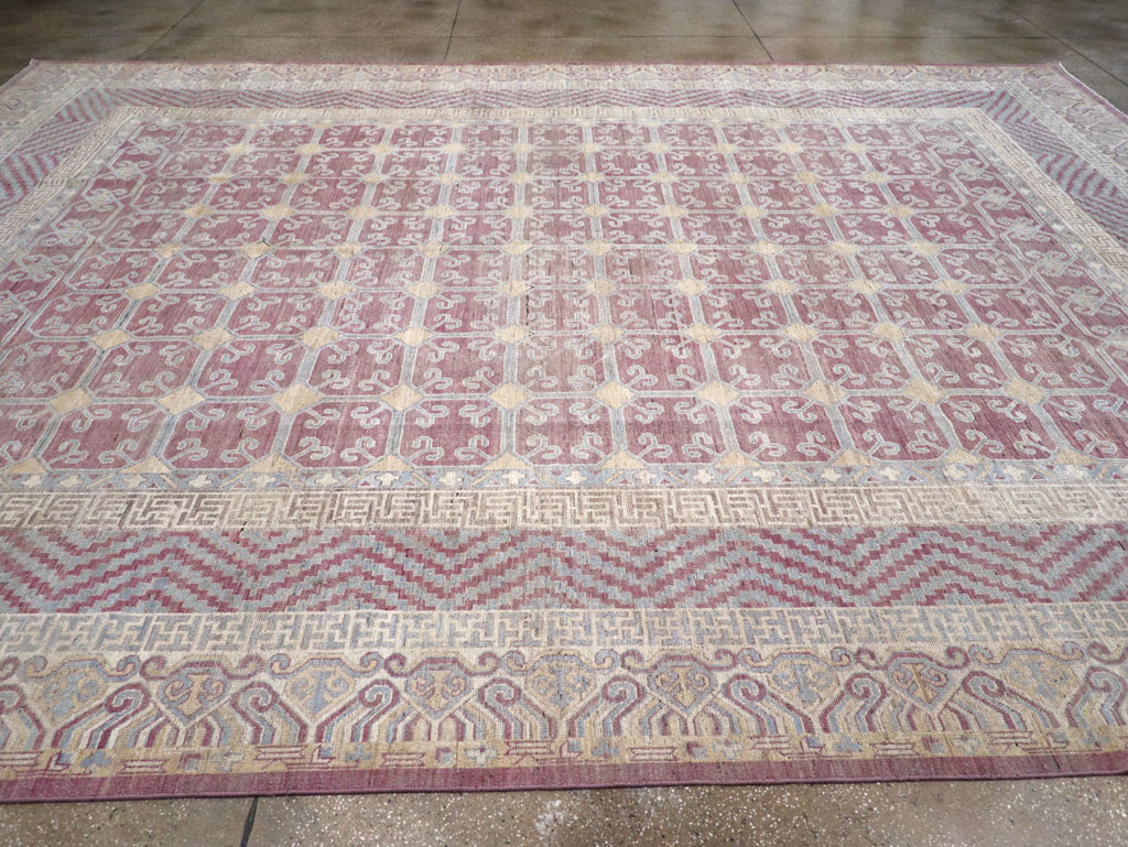 Contemporary East Turkestan Khotan Large Room Size Carpet, No.31239 - Gss