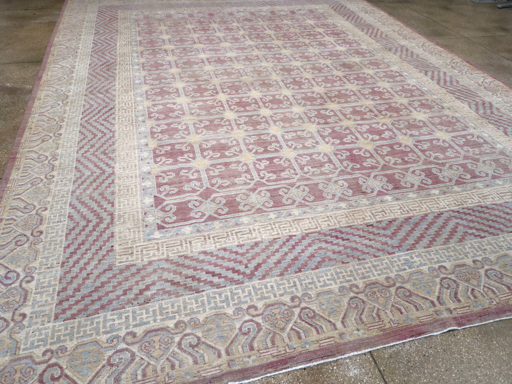 Contemporary East Turkestan Khotan Large Room Size Carpet, No.31239 - Gss
